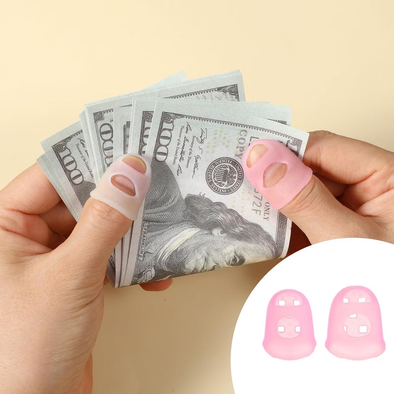 Andibro 30 Pcs Rubber Finger Tips, Fingertip Protector Caps Anti-Slip Fingertips Protector Pads Breathable Silicone Finger Protector Covers Guard for Paper Turning Crafts Money Counting Guitar Playing - Image 2
